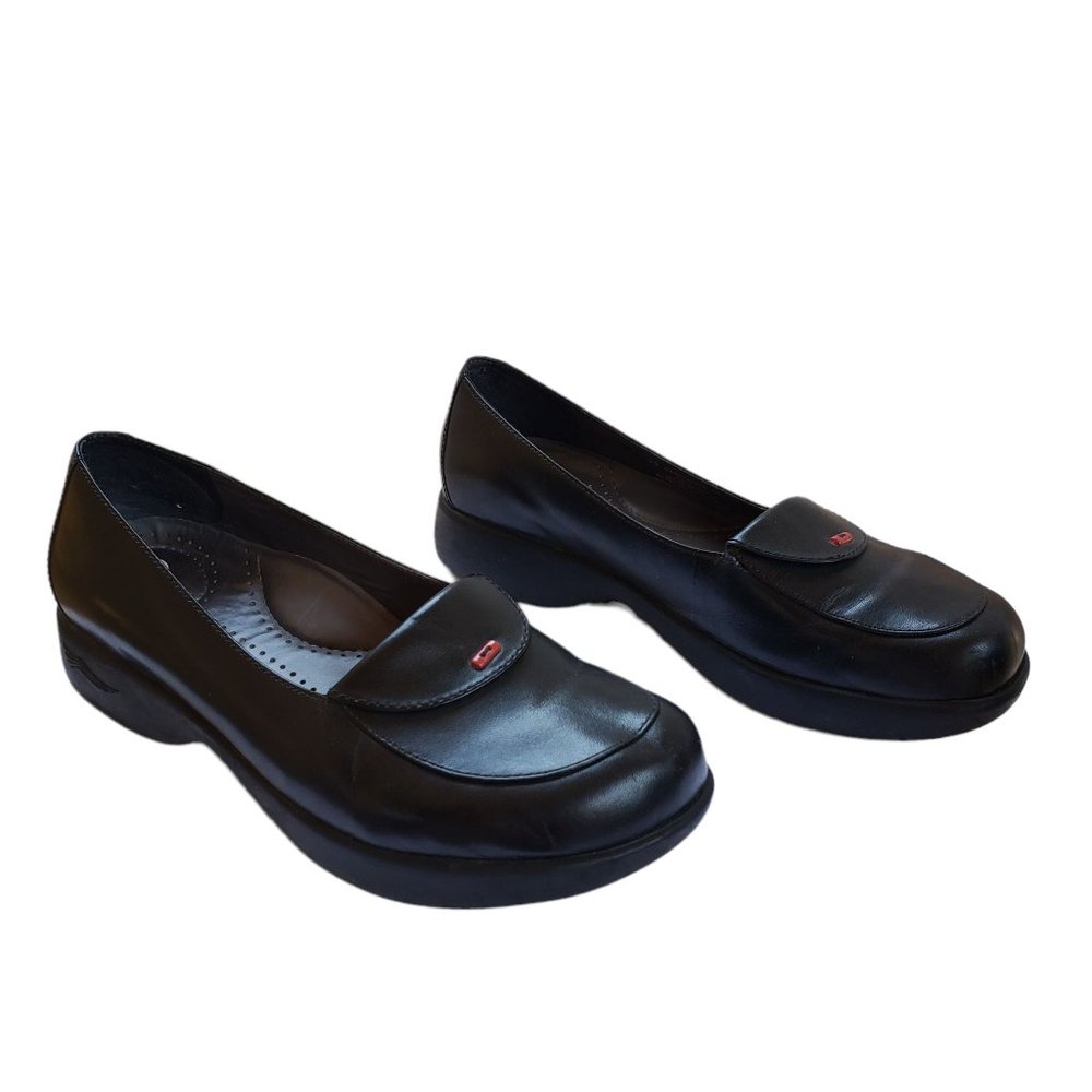 Dansko Desiree Slip On Loafers 39 /8 Women Black Leather Chunky Y2K style